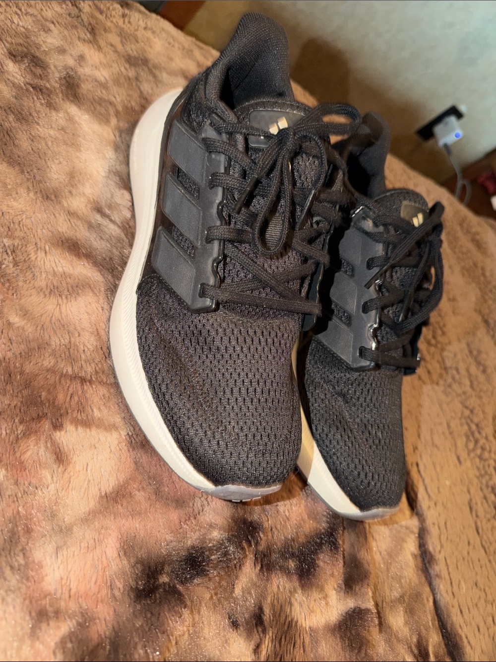 adidas Black and White Knit Athletic Sneakers